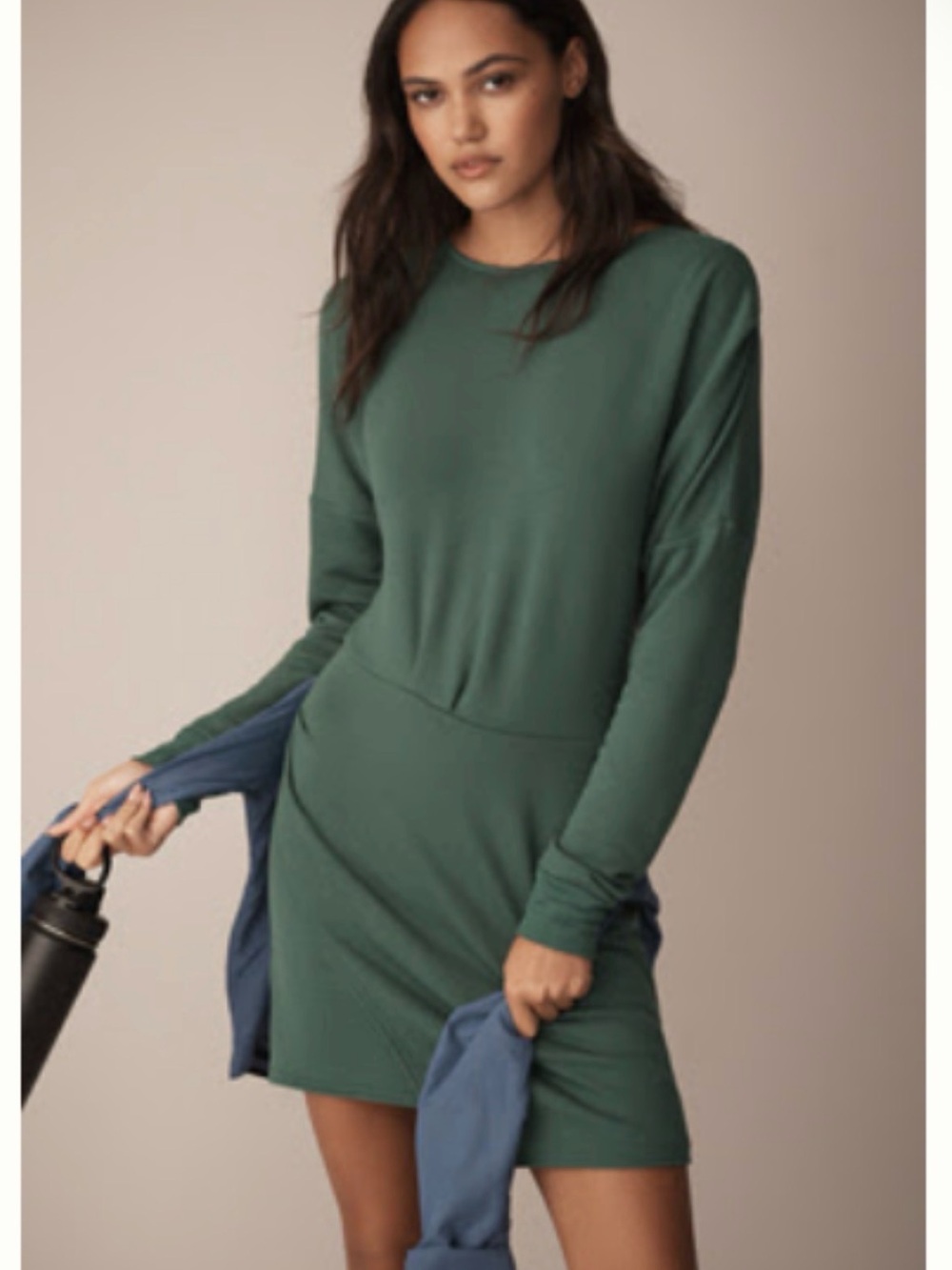 Brand New DAILY PRACTICE BY ANTHROPOLOGIE LONG-SLEEVE ASYMMETRICAL MINI DRESS